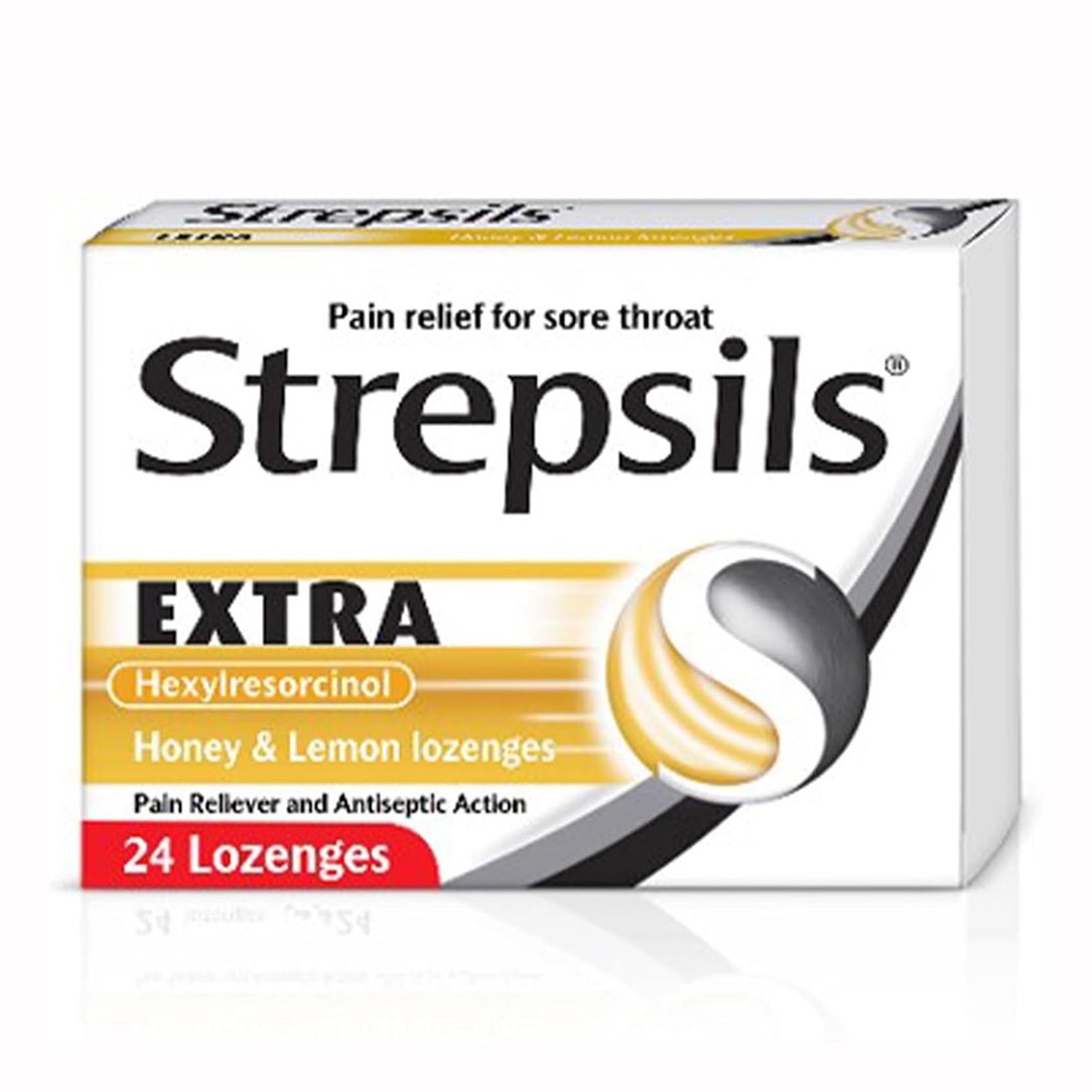 Strepsils Extra Honey & Lemon Sore Throat Lozenges - 24 Pieces, Respiratory Care