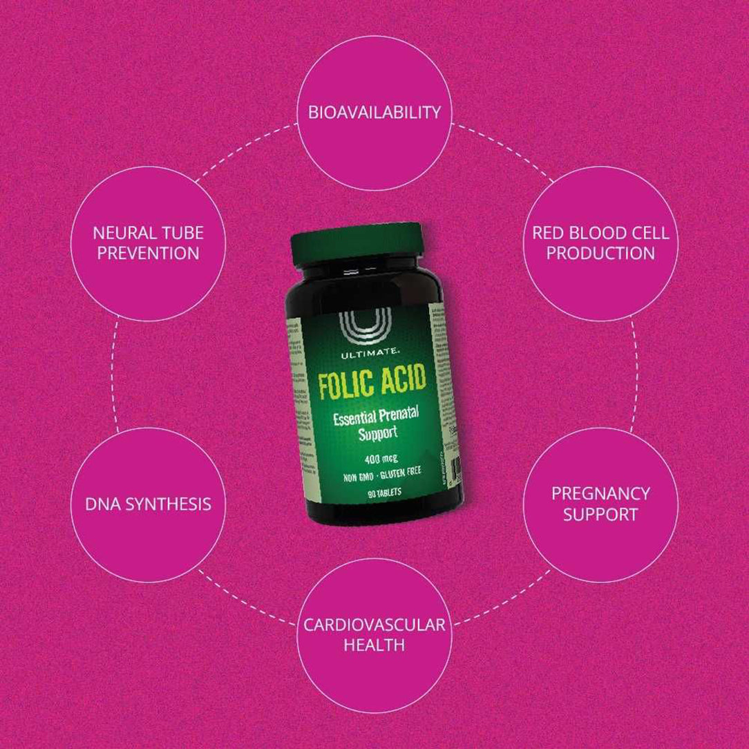 Ultimate Folic Acid 400mcg - 90 Tablets, Vitamins & Supplements