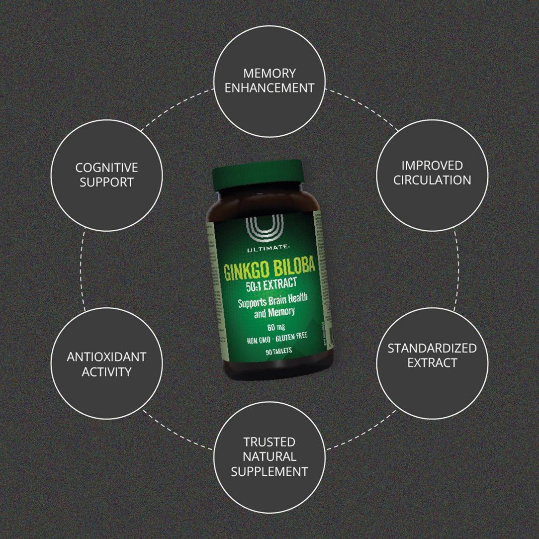 Ultimate Ginkgo Biloba 60mg 50:1 Extract - 90 Tablets, Herbal Supplements