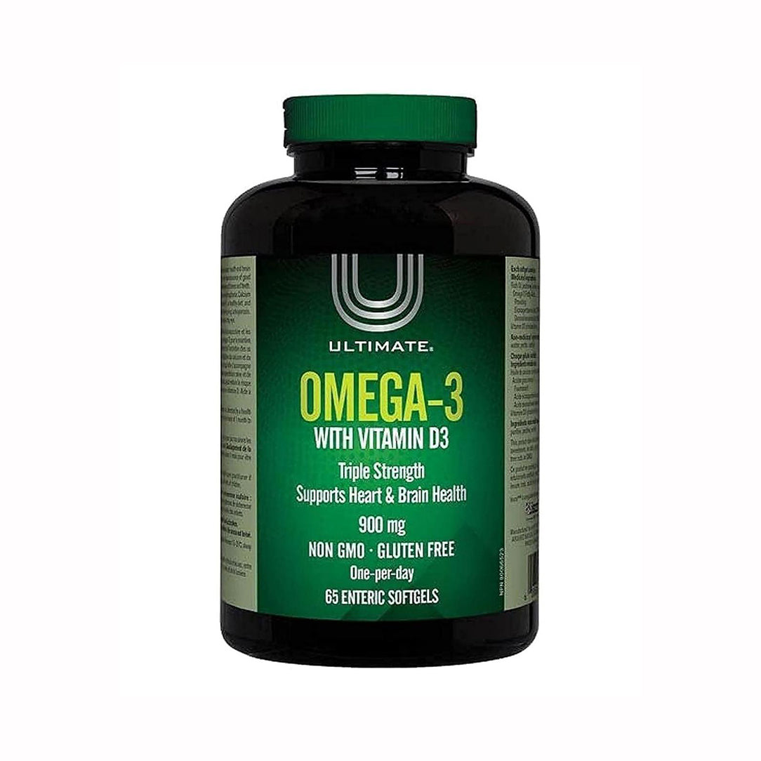 Ultimate Omega-3 Triple Strength 900mg with Vitamin D3 - 65 Softgels, Supplements