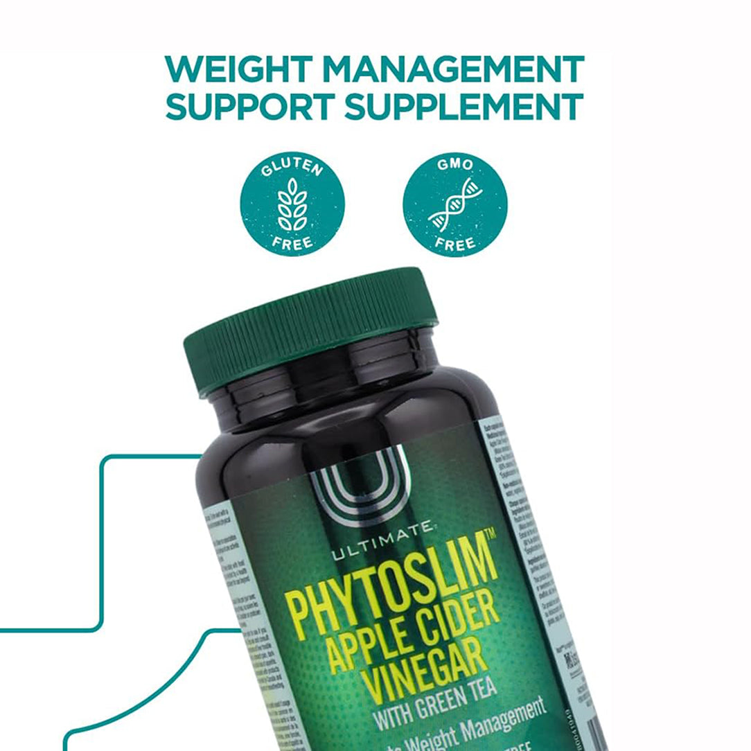 Ultimate Phytoslim Apple Cider Vinegar with Green Tea - 90 Capsules, Herbal Supplements