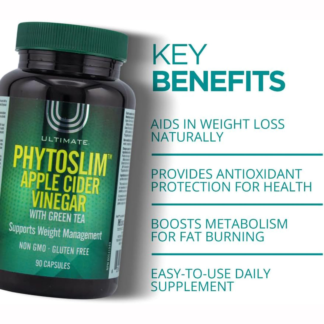 Ultimate Phytoslim Apple Cider Vinegar with Green Tea - 90 Capsules, Herbal Supplements