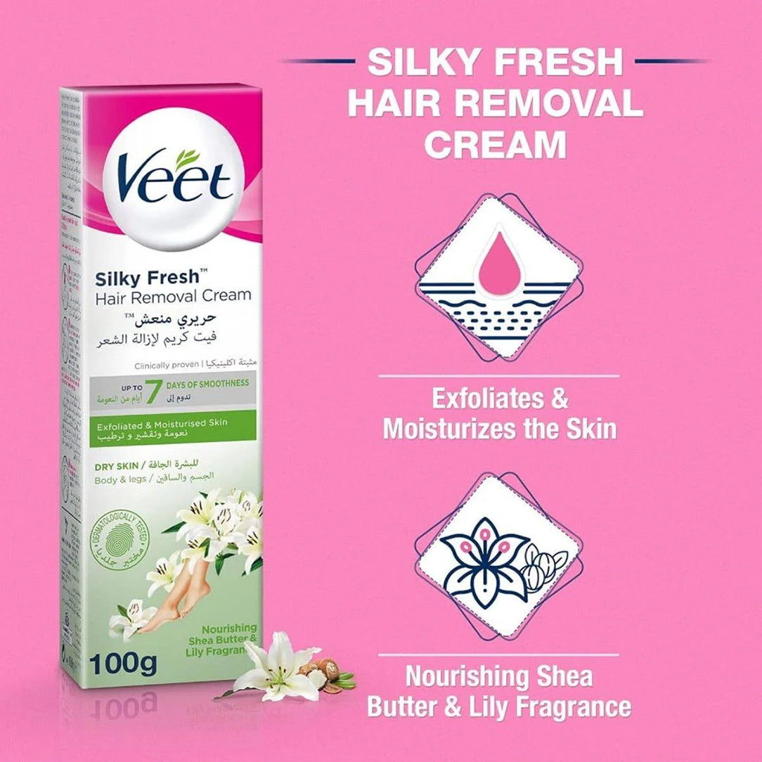 Veet Hair Removal Cream for Dry Skin - 100g, Depilatories