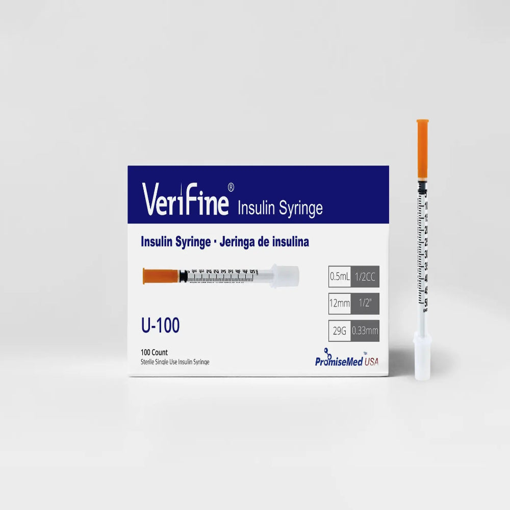Verifine Insulin Syringe 0.5 mL – 29G x 1/2", Medical Syringes