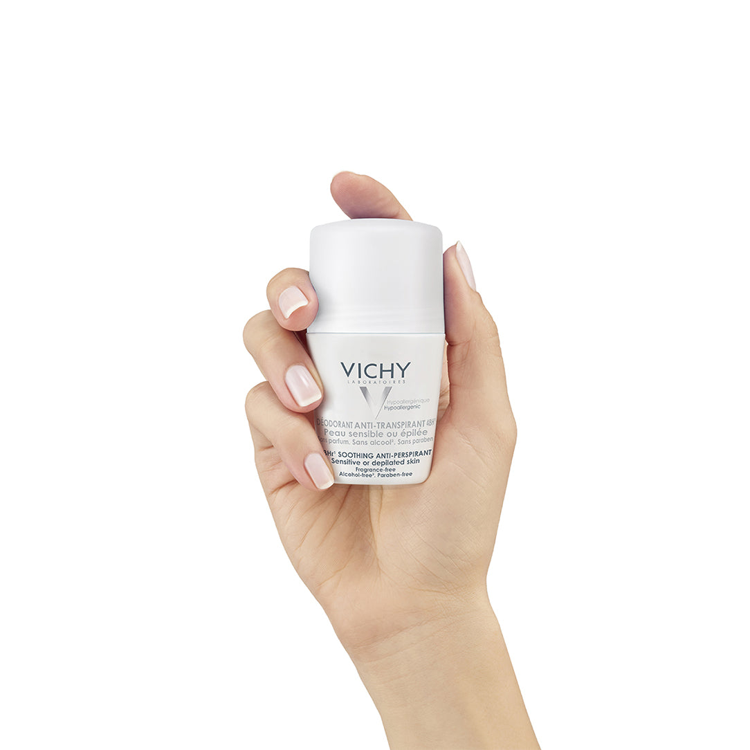 Vichy 48H Soothing Anti-Perspirant Roll-On for Sensitive Skin - 50ml, Anti-Perspirant