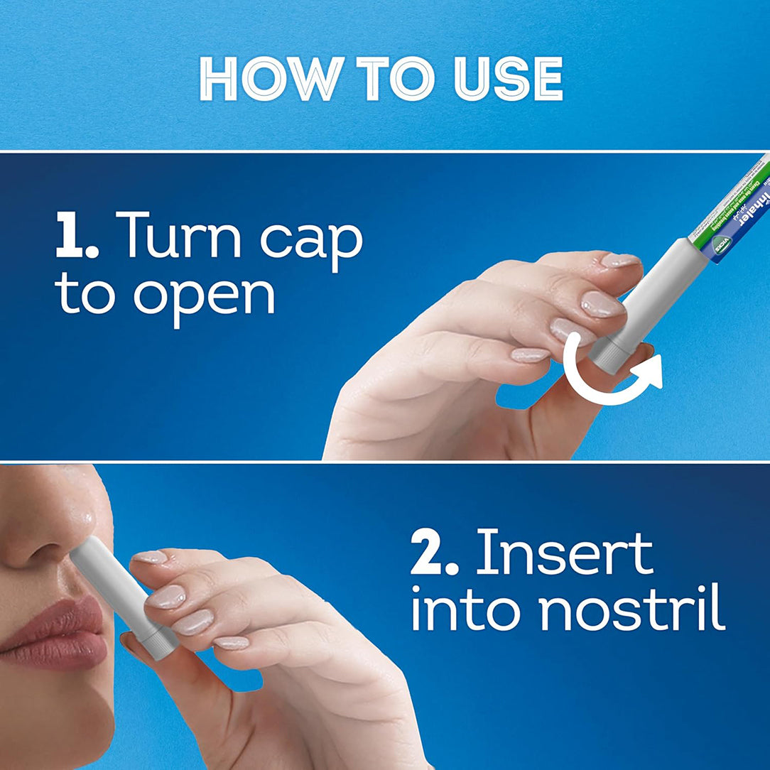 Vicks Menthol & Camphor Nasal Decongestant Inhaler - 1ml (Pack of 12), Respiratory Care 