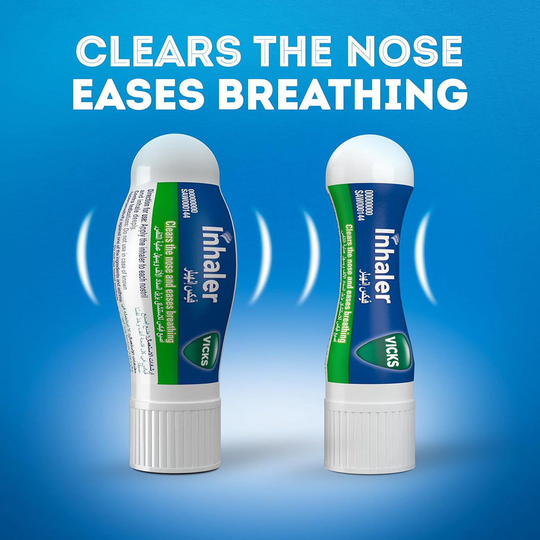Vicks Menthol & Camphor Nasal Decongestant Inhaler - 1ml (Pack of 12), Respiratory Care 