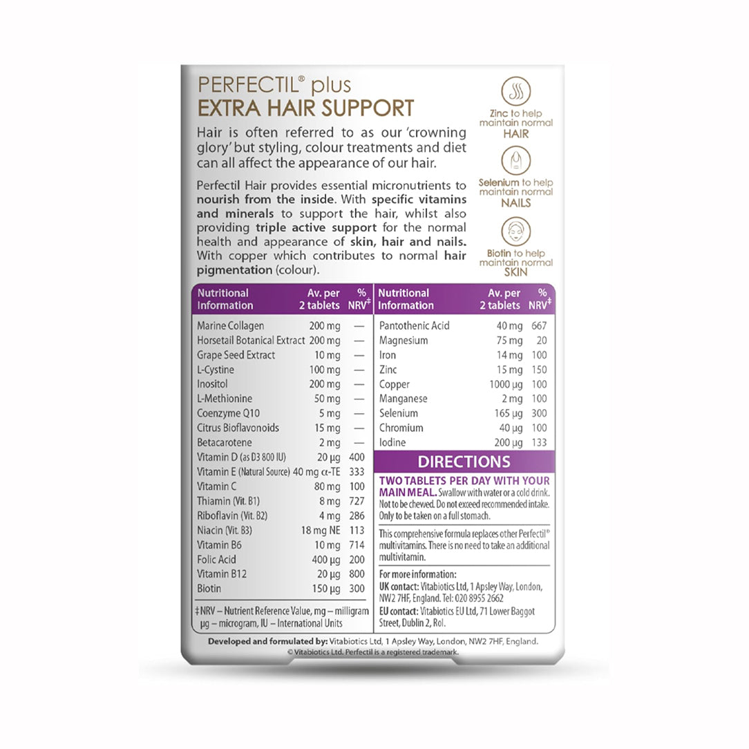 Vitabiotics Perfectil Plus Hair - 60 Tablets, Supplements