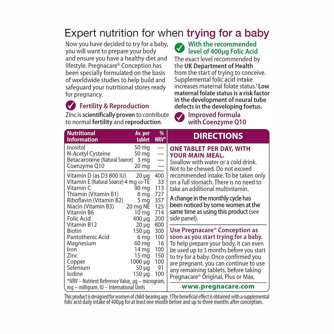 Vitabiotics Pregnacare Conception - 30 Tablets, Multivitamin Supplements
