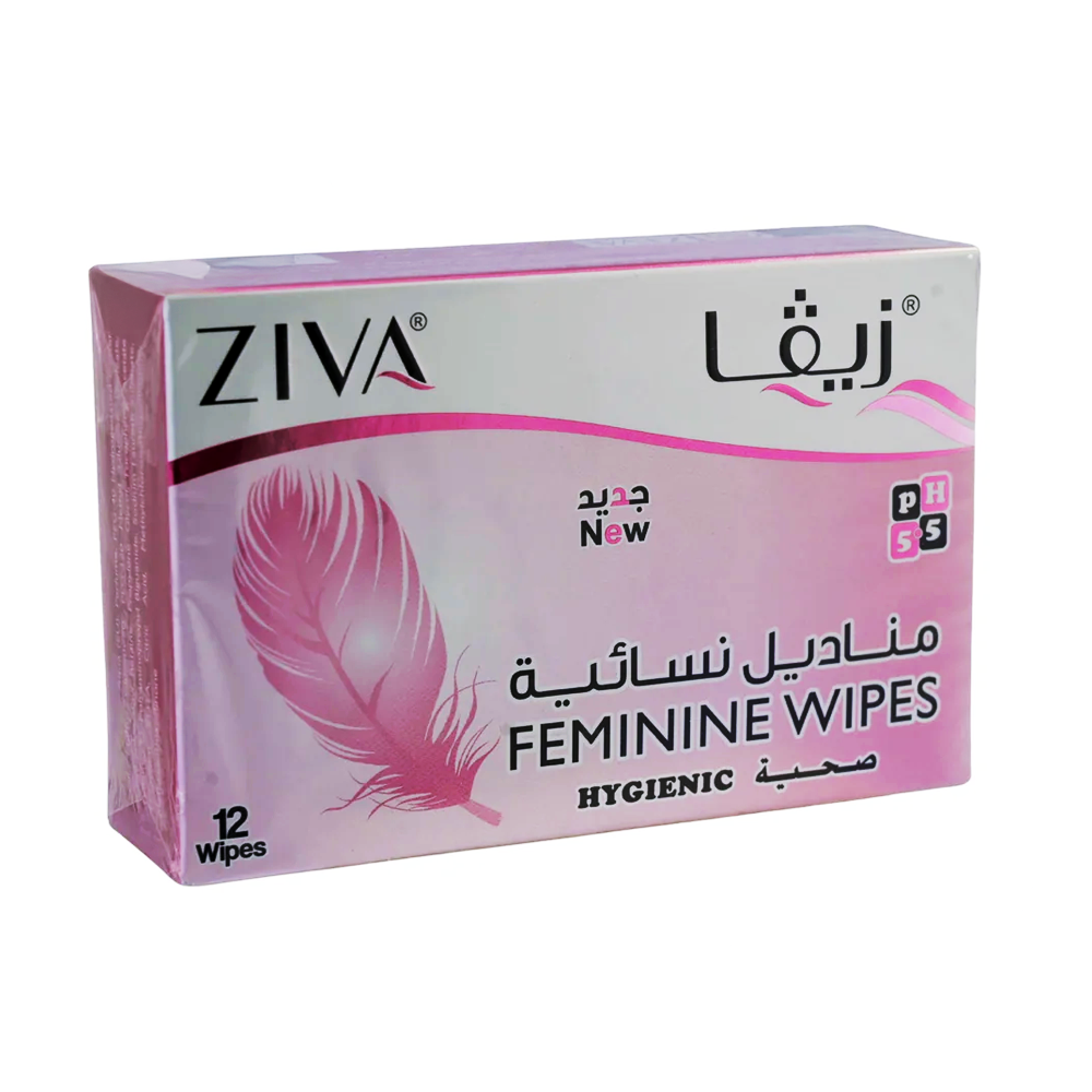 Ziva Feminine Intimate Wipes - 12 Pieces, Hygienic Wipes