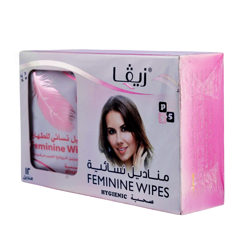 Ziva Feminine Intimate Wipes - 12 Pieces, Hygienic Wipes