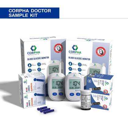 Corpha Blood Sugar Monitor (Glucometer) Kit – 2 Meters + 100 Test Strips + 100 Lancets