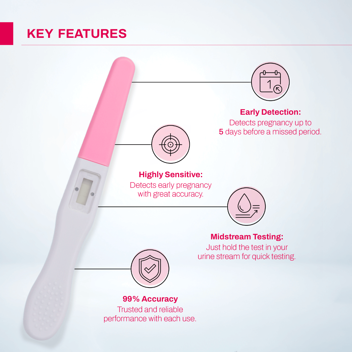 Jovel HCG One Step Pregnancy Test Midstream Kit - 5 Tests