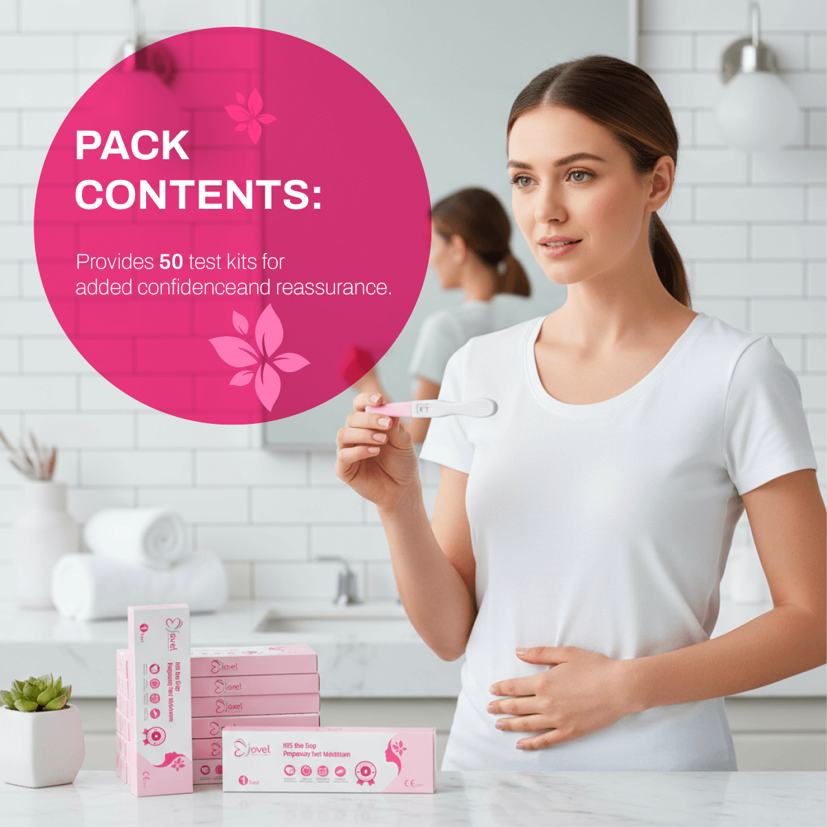 Jovel HCG One Step Pregnancy Test Midstream - 50 Tests