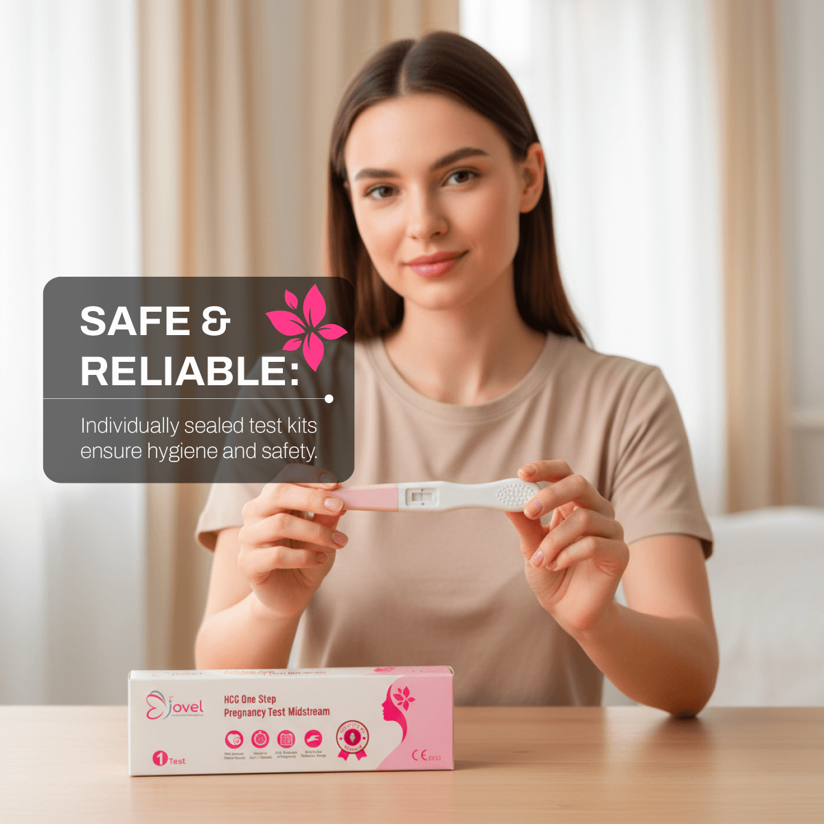 Jovel HCG One Step Pregnancy Test Midstream Kit - 5 Tests