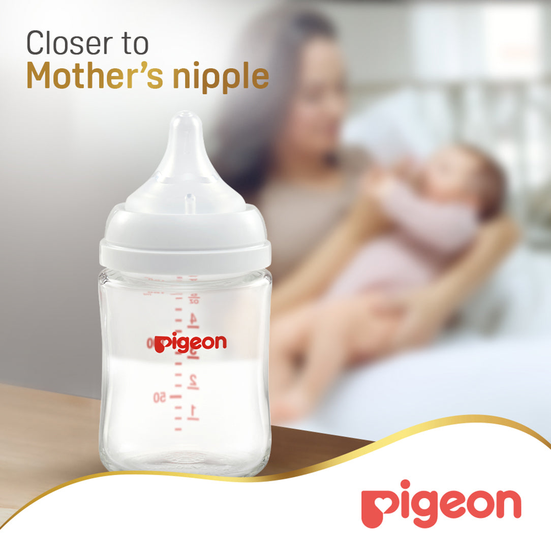 Pigeon SofTouch Wide Neck Glass Nursing Bottle - 160ml (81231)