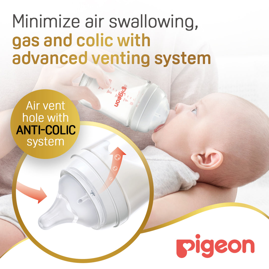 Pigeon SofTouch Wide Neck Glass Nursing Bottle - 160ml (81231)