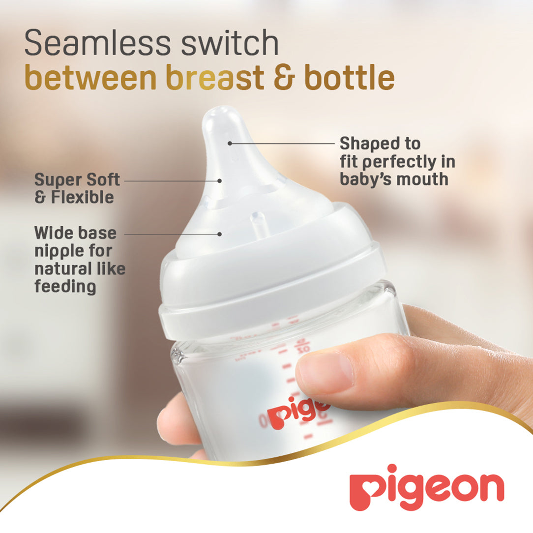 Pigeon SofTouch Wide Neck Glass Nursing Bottle - 160ml (81231)